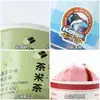 Vasos de papel para helado personalizados, recipientes desechables para postres con estampado dorado y tapas, tazones de papel para helado de colores especiales y engrosados para empaque