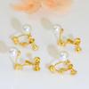 Material de Aretes Sin Agujeros en las Orejas Clip de Tornillo Indoloro 8mm Perla Clip de Tornillo para Oreja Aretes Colgantes Accesorios para Aretes