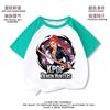 Camiseta de Manga Corta para Niñas Kpop Hunter Nueva Camiseta Básica Infantil Top de Manga Raglán para Niños Mayores