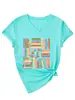 Leia Mais Livros Amazon Wish Site Independente Camiseta Feminina Elegante e Estilosa de Manga Curta com Decote V Camiseta Básica
