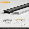 Perfil de Aluminio para Luz Lineal LED Luz Lineal Empotrada Canal de Luz de Aleación de Aluminio Tira de Luz Dura Canal de Aluminio Fuente de Luz Lateral