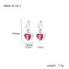 Pendientes de acero inoxidable de oro de 18 quilates con incrustaciones de diamantes de colores, de lujo, ligeros y modernos, estilo INS europeo y americano, nuevos y atractivos pendientes de acero inoxidable de titanio para mujer.