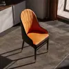 Silla Minimalista Moderna de Lujo Ligero, Silla de Comedor para Hotel, Taburete con Respaldo para Casa de Alquiler, Silla Suave para Ocio en Casa y Mahjong