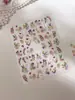 Yitu Adesivos para Unhas Arte de Unhas com Padrão de Formigas Embotado Jardim Monet Coloridos Fofos Florais Doces Decorativos Yt5601