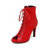 Sandalias para Mujer, Sandalias de Verano con Tiras, Punta Abierta Boca de Pez, Zapatos de Mujer con Tacón Alto Delgado y Atado al Frente, Sandalias Romanas