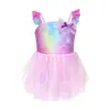 Traje de baño de una pieza para niña de sirena cuidadosamente seleccionado Traje de baño de la Princesa de las Aguas Termales Traje de baño para niña estilo vestido Escamas de pez iridiscentes