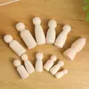 Color Madera Natural Figuras Pequeñas de Madera Muñecas de Madera Pintadas Creativas para Niños Muñecas de Madera Pintadas a Mano DIY Graffiti Juguetes de Madera Adornos de Figuras de Madera