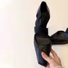 Versión de cuero suave~Bailarinas de tacón alto con temperamento francés, con tiras cruzadas, huecas, corte bajo, Mary Janes de punta cuadrada retro para mujer