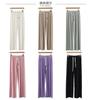 Pantalones de Pierna Ancha Belleza Arrugada para Mujer, Nuevo Estilo de Verano Versátiles Pantalones de Pierna Recta Estrecha, Efecto de Caída Suelta, Pantalones Casuales para Mujer Petite