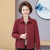 Chaqueta de moda de primavera y otoño para mujeres de mediana edad y mayores, elegante modelo nuevo 2026 para madres, chaqueta casual de cuello de solapa