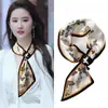 Bufanda de Oreja Nueva Estampada de Primavera al por Mayor Bufanda de Oreja Pequeña Coreana de Doble Cara con Cinta Protección de Cuello Versátil para Mujer