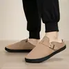 Pantuflas de algodón para hombre invierno talla grande 45 casa interior 46 forradas de felpa gruesas cálidas zapatos de algodón pie ancho gordo pantuflas a medias 47