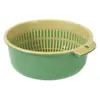 Cesta Drenante Redonda de Doble Capa Caja Drenante y de Conservación de Cocina Nórdica Cesta para Lavar Verduras Cesta Multifuncional de Plástico para Almacenamiento de Frutas
