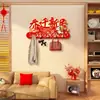 Paz y Alegría, Colgador de Pared para Abrigos para la Sala de Estar, Colgador de Pared Festivo del Dios de la Riqueza, Colgador de Pinturas, Estante de Almacenamiento para la Habitación