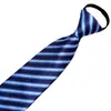Fabricante Hombres Negros Casual Rayas Azules Corbata de Negocios Corbata Perezosa 8cm Corbata sin Corbata al por Mayor Cremallera