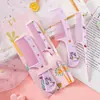 Conjunto de Pentes de Animais de Desenho Animado para Crianças, Antiestático, Dentes Finos, Cauda Pontiaguda, Conjunto Portátil para Meninas