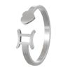 Anillo de doce constelaciones simple de hoja perenne transfronteriza, anillo de cola de amor tridimensional, anillo de apertura ajustable, fábrica de cabello liso