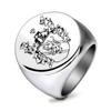 Creativo transfronterizo acero inoxidable redondo liso láser personalidad rey león soporte para olla anillo de diamante 22MM anillo liso al por mayor