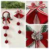 Enfeite de Sino de Natal Aveludado, Decoração Pendente para Árvore e Vitrine, Pingente de Natal com Textura de Veludo para Decoração de Feriado