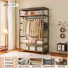Perchero de Metal Xianju, Armario Combinado Abierto de Pie, Perchero para Ropa de Dormitorio, Estante para Vestidor del Hogar