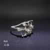 Anel de grupo embutido suporte vazio prata S925 multi-gema corte superfície ovo suporte 4x 6mm gema suporte embutido DIY