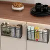 Caja de almacenamiento para puerta de armario de cocina, montada en la pared, no requiere taladrar, adecuada para usar dentro de armarios, para colgar film transparente, en baños, tocadores y refrigeradores
