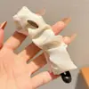 Pinza de Plátano de Tela Fruncida Estilo Francés, Elegante Estilo Femenino, Pinza de Plátano de Color Sólido, Pinza Vertical, Pinza de Plátano Fruncida de Satén de Moda
