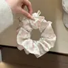Scrunchie Floral de Primavera para Mulheres, Acessório de Cabelo Laço Delicado Estilo Coreano, Elástico de Cabelo Fofo de Coração para Menina