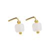 Brincos Antigos de Ouro e Jade Branco, Brincos Estilo Novo Chinês Retrô Atacado, Brincos Redondos de Contas de Jade Hetian Estilo Étnico