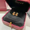 Brincos de Argola Tripla Click-Clack para Unhas Femininas Agulha de Prata 925 Banhada a Ouro Rosa 18K Brincos CNC Fu Lu Shou Elegantes de Alta Qualidade Cabeça de Touro