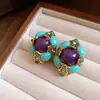 Pendientes Colgantes Flor de Zirconia Aguja de Plata Gota de Agua, Pendientes de Estilo de Lujo Ligero de Gama Alta, Pendientes de Diseño de Nicho al por Mayor