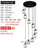 Lámpara de araña para escalera, lámpara colgante larga, luz LOFT dúplex de lujo moderno minimalista nórdico para sala de estar, lámpara giratoria de cristal de moda