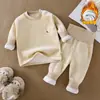 Conjunto de Otoño e Invierno para Bebé Caliente Conjunto Separado Ropa Interior para Bebés y Niños Ropa de Muñeco Niños y Niñas Engrosado Más Terciopelo Ropa Caliente