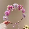 Corona de Guirnalda de Flores para Niñas Diadema Corona de Princesa Infantil Adorno para el Cabello de Cumpleaños para Niña Accesorio para el Cabello de Dama de Honor