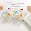 Pendientes de cuentas tejidos a mano con flores de cristal de siete colores, accesorios para el cabello, materiales de ropa al por mayor.