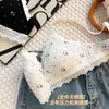 Lencería de Encaje Estilo Gato Pura y Linda para Mujer, Sin Varillas, Recogida de Pecho Pequeño, Transpirable, Cómodo, Amigable con la Piel, Sujetador de Triángulo