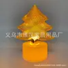 Vela Eletrônica LED de Natal Pintada em Ferro Árvore de Natal Papai Noel Boneco de Neve Luz Noturna Decorativa Transfronteiriça