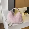 Bolso de hombro de felpa de moda transfronterizo para mujer, nuevo bolso casual versátil de gran capacidad de moda de otoño 2026