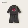 Conjunto de suéter para niños Youbao, pantalones de pierna recta, conjunto de dos piezas, suéter con estampado floral, atuendo de otoño, pantalones de punto para niñas