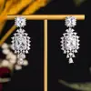 Aretes de Cobre Zircón Diseño Vestido Accesorios Banquete Boda Aretes Borla Diamante Aretes de Lujo Aguja de Plata 925