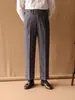 Calças de cintura alta masculinas casuais de negócios, calças retas soltas para outono e inverno, calças casuais, calças estilo italiano