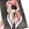 Bufanda Pequeña Cuadrada de Algodón y Lino con Patrón de Espiga en Contraste de Cadena, Pañuelo para la Cabeza tipo Terciopelo, Chal, Bufanda para el Cuello con Protección Solar, Bufanda para Mujer