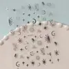 Pegatinas para Uñas de Sol, Luna y Estrella Estampadas en Oro, Estilo Misterioso Ojos Triangulares de Sol y Luna Pegatinas para Uñas DIY, Modelo Dh