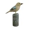 Adornos de Pájaros de Madera Maciza Estilo Mediterráneo con Base de Tocón, Decoraciones Creativas para el Hogar, Manualidades de Escritorio, Venta al por Mayor