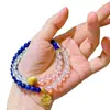 Pulseira de Múltiplos Círculos Vintage de Alta Qualidade Lápis Lazúli Natural Cristal Branco Olho de Tigre