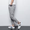 Nuevos Pantalones de Lino Estilo Coreano Casual para Hombre a Cuadros Tobilleros Corte Delgado Talla Grande Modernos Pantalones de Algodón Lino de Nueve Puntos Pantalones Harlan