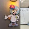 Imán de nevera acrílico de Bob Esponja, creativo, lindo, alto valor estético, pegatina magnética giratoria para nevera, linda pegatina decorativa