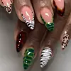 Puntas de uñas de almendra de 30 piezas, diseño personalizado, superventas transfronterizo, estilo mixto con estampado animal de múltiples elementos, salvaje, europeo y americano, y diseño único para una fácil aplicación