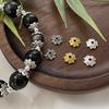 Aleación Vintage Todo-partido Plata Tibetana Flor de Trébol de Cuatro Hojas Florero Cuentas DIY Pulsera Collar Cuerda Accesorios con Cuentas