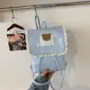 Mochila Mini Fofa Estilo College Doce Feminina Desenho Animado Ursinho Mini Mochila Estilo Ballet Acabamento em Renda Mochila para o Dia a Dia